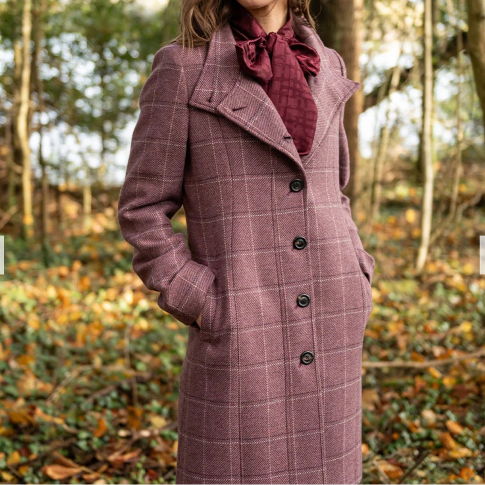 **SOLD*** Triona Design Sinead Mauve Thirsk Tweed Wool Coat